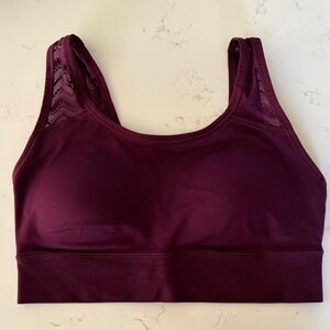Torrid Deep Purple Sports Bra with Lace Detail